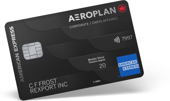 American Express<sup>®</sup>* Aeroplan<sup>®</sup> Corporate Reserve Card  fullsize angled